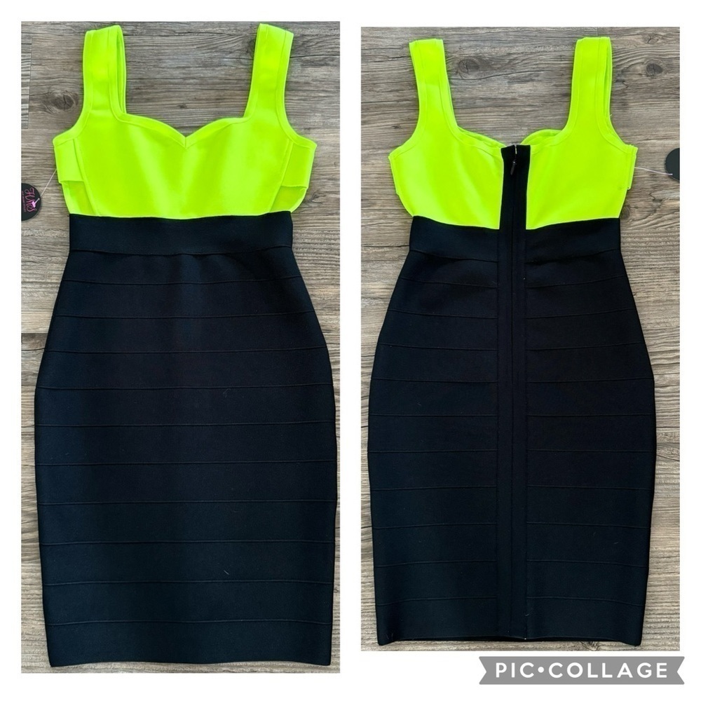 NWT Hot Miami Styles Neon Cut Out Sides Bandage Dress Medium